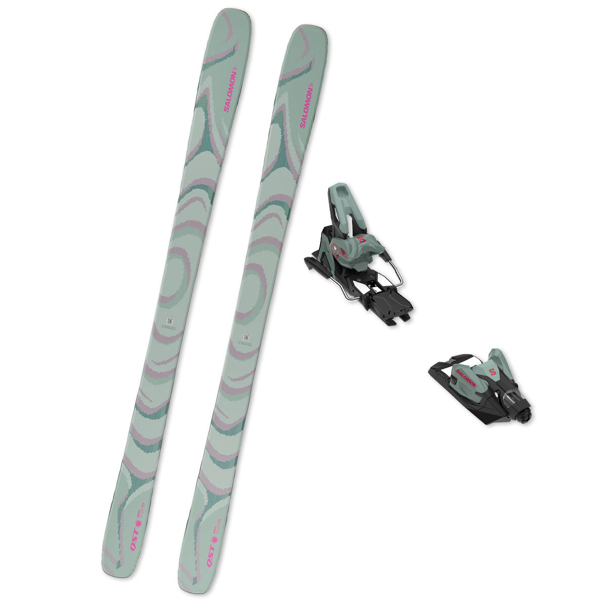 2026 Salomon QST 100 (Iceberg Green) Skis + Bindings