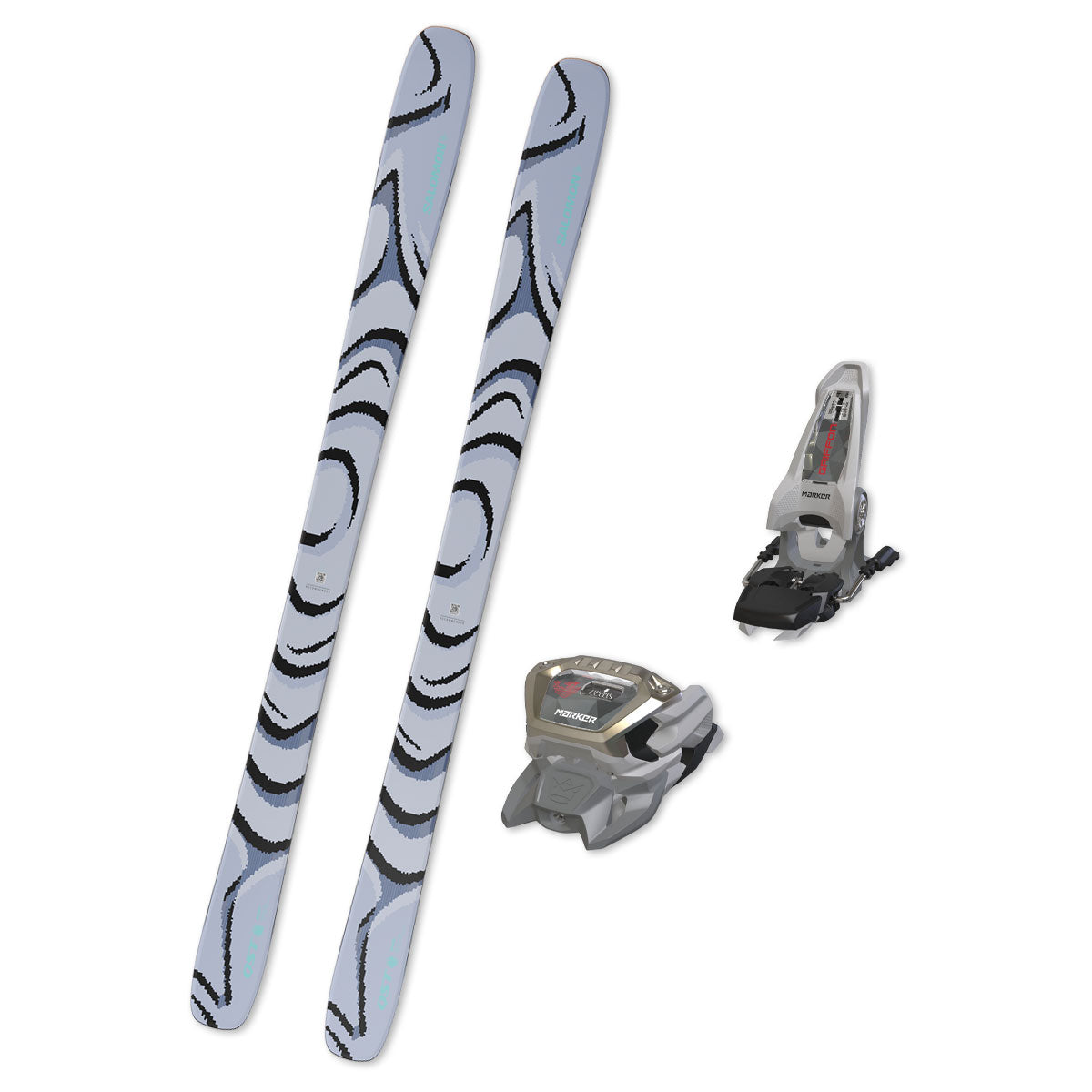 2026 Salomon QST 100 (Cosmic Sky) + Marker Griffon 13 ID Bindings - BUNDLE DEAL