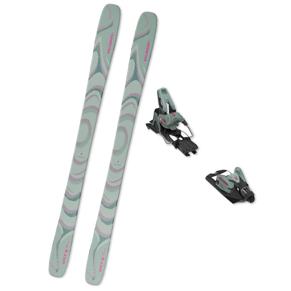 2026 Salomon QST 100 (Iceberg Green) Skis + Bindings