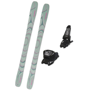 2026 Salomon QST 100 (Iceberg Green) Skis + Bindings - Bundle Deal