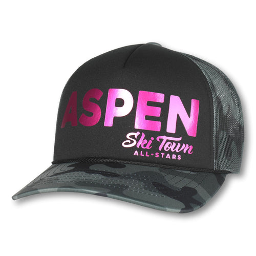 Cloud 9 Aspen Camo Hat 5 panel cloud 9 aspen trucker cap by Aspen Snowmass, Men main image 3