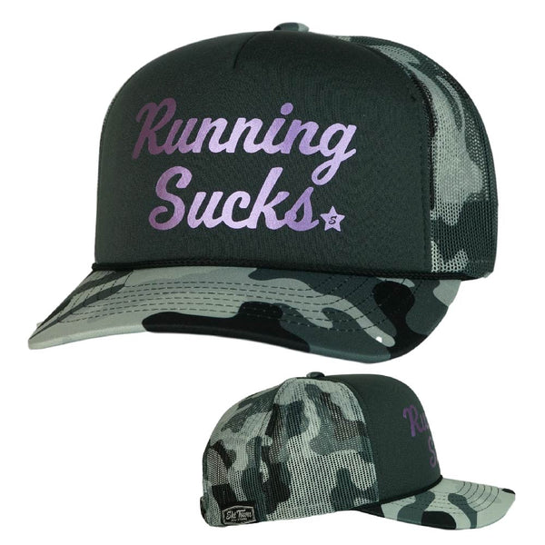 CURSIVE CAMO RUNNING SUCKS